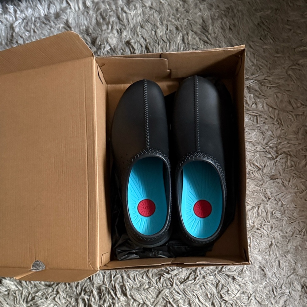 UGG Black Loafers with Blue Insole